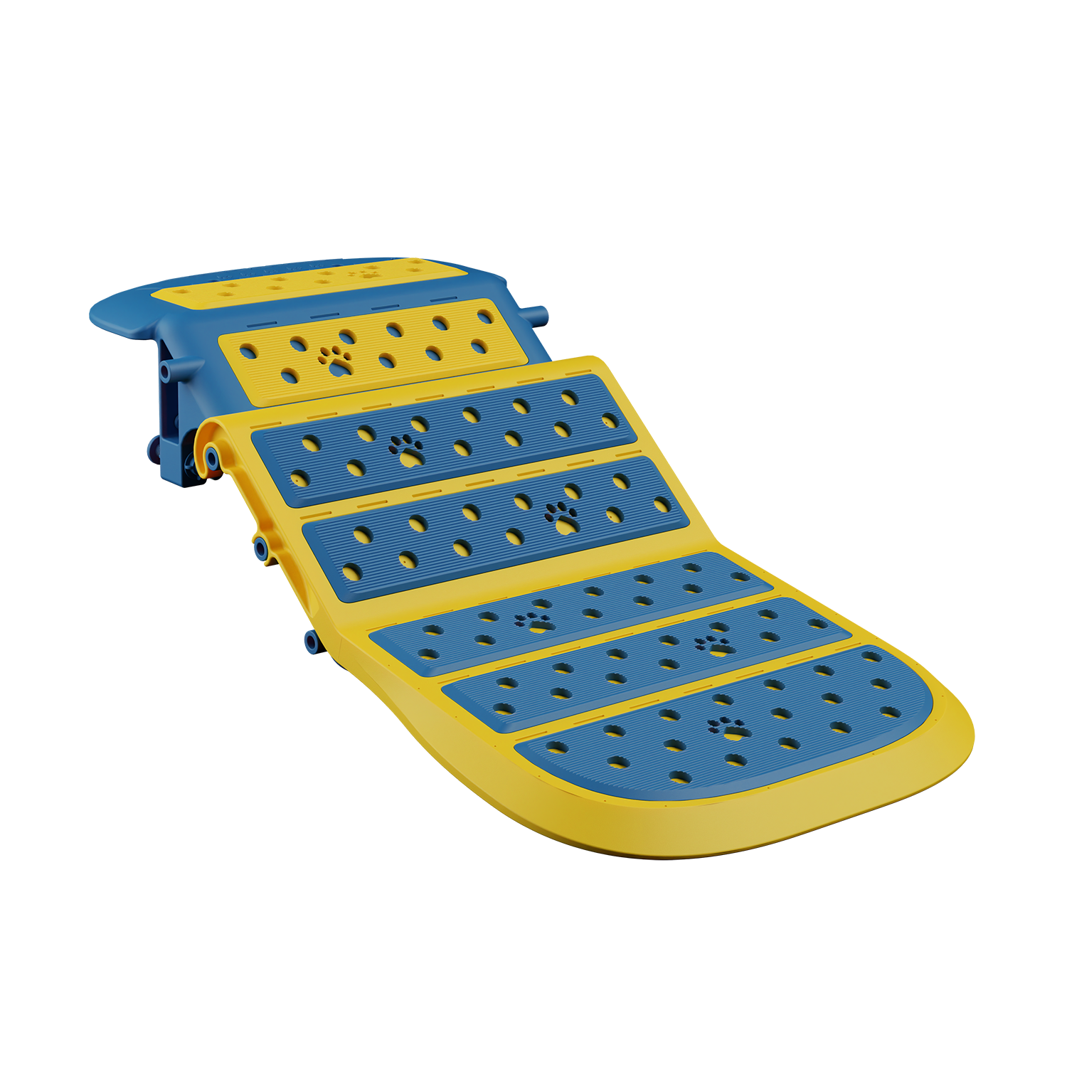 PuppyDock product render showing adjustable sections and rubber grip pads